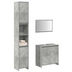 vidaXL Ensemble de meubles de salle de bain 3 Pièces gris béton
