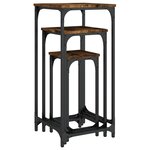 vidaXL Tables d’appoint gigognes 3 Pièces chêne fumé bois d'ingénierie