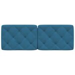 vidaXL Coussin de tête de lit bleu 140 cm velours