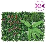  vidaXL Clôture à plantes artificielles 24 Pièces vert 40x60 cm