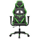 vidaXL Chaise de jeu de massage Noir et vert Similicuir