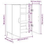 vidaXL Buffet chêne noir 69 5x34x90 cm bois d'ingénierie