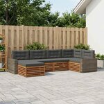 vidaXL Ensemble de canapés d'extérieur 6 pc Naturel et Anthracite