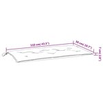 vidaXL Coussin de banc de jardin motif de feuilles 110x50x7 cm