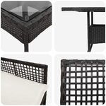 vidaXL Ensemble de salle à manger pour jardin 5 Pièces Noir Poly rotin