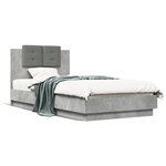 vidaXL Cadre de lit sans matelas gris béton 90x190 cm
