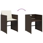vidaXL Ensemble à manger de jardin et coussins 9 Pièces marron poly rotin