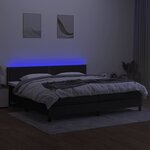 vidaXL Sommier à lattes de lit et matelas et LED Noir 200x200 cm Tissu