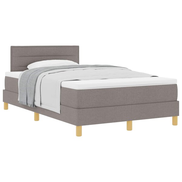 vidaXL Lit à ressorts avec matelas Taupe 120 x 190 cm tissu