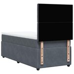 vidaXL Sommier à lattes de lit et matelas Gris foncé 80x200 cm Velours