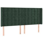vidaXL Tête de lit avec oreilles Vert foncé 183x16x118/128 cm Velours