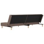 vidaXL Canapé-lit à 2 places avec deux oreillers taupe tissu