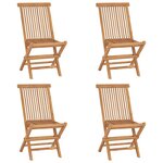 vidaXL Chaises de jardin pliables lot de 4 Bois de teck massif