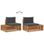 vidaXL 5 pc Ensemble de canapés d'extérieur Naturel et Anthracite