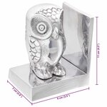vidaXL Serre-livres 2 Pièces Argent 7 x 9 x 11 cm Aluminium
