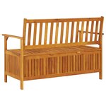 vidaXL Banc de rangement de jardin 120 cm bois d'acacia solide