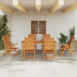 vidaXL Ensemble de salle à manger pour jardin 7 Pièces Marron