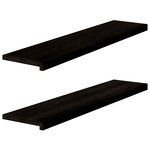 vidaXL Marches d'escalier 2 Pièces marron foncé 110x30x2 cm chêne massif