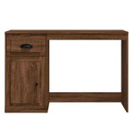 Bureau table poste de travail meuble d'ordinateur informatique étude avec tiroir chêne 115 x 50 x 75 cm bois d'ingénierie brun 02_0023448