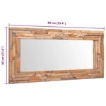 vidaXL Miroir décoratif Teck 120x60 cm Rectangulaire