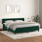vidaXL Sommier à lattes de lit et matelas Vert foncé 180x200cm Velours