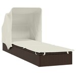 vidaXL Transat avec toit pliable marron 213x63x97 cm résine tressée
