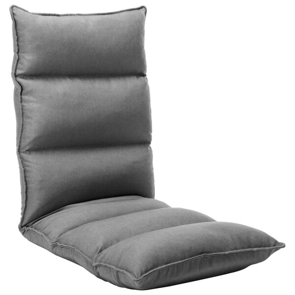 vidaXL Chaise pliable de sol Gris clair Tissu