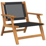 vidaXL Set de Chaises d'Extérieur avec Table - 3 Pièces en Bois d'Acacia Noir