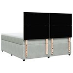 vidaXL Sommier à lattes de lit et matelas Gris clair 200x200cm Velours