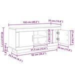 vidaXL Meuble TV Chêne noir 102 x 35 x 45 cm Bois d'ingénierie