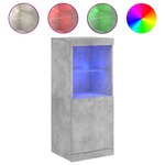 vidaXL Buffet avec lumières LED gris béton 41x37x100 cm