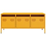 vidaXL Meuble TV jaune moutarde 101 5x39x43 5 cm acier laminé à froid