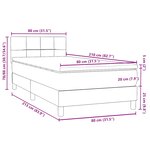 vidaXL Sommier à lattes de lit et matelas bleu foncé 80x210 cm velours