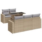 vidaXL Salon de jardin avec coussins 6 Pièces beige résine tressée