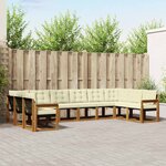 vidaXL Ensemble de canapés d'extérieur 10 pc Naturel et Crème