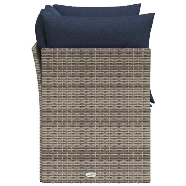 vidaXL Canapé de jardin 2 places avec coussins gris résine tressée