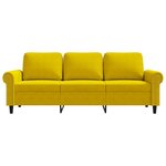 vidaXL Canapé à 3 places Jaune 180 cm Velours