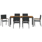 Ensemble de salle à manger de jardin de 7 pièces vidaXL Noir Poly Rattan