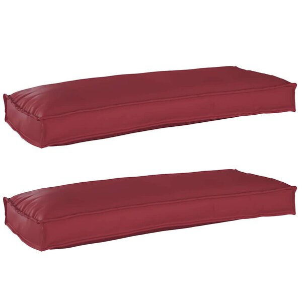 vidaXL Set de coussins de palette 2 Pièces Rouge bordeaux 100 x 40 x 8 cm
