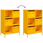 vidaXL Buffet haut jaune moutarde 68x39x103 5 cm acier