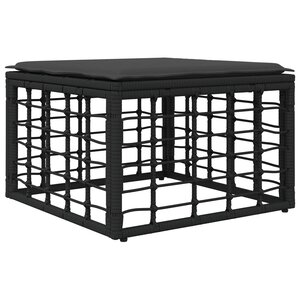 vidaXL Pouf de Jardin Noir polyrotin