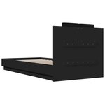 vidaXL Cadre de lit avec tête de lit et lumières LED noir 100x200 cm