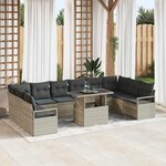 vidaXL Ensemble de canapé de jardin 11 Pièces Gris clair 100 x 55 x 73 cm