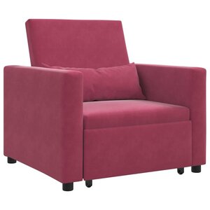 vidaXL Canapé Lit Simple Rouge bordeaux 90 x 165 x 87 cm Velours