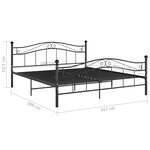 vidaXL Cadre de lit sans matelas noir métal 160x200 cm