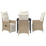 vidaXL Ensemble de salle à manger pour jardin 5 Pièces Beige Poly rotin