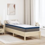 vidaXL Coussins de Matelas Blanc et Bleu 70 x 200 cm