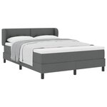 vidaXL Lit à ressorts avec matelas Gris foncé 160 x 200 cm tissu
