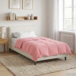 vidaXL Duvet complet toute l'année Rose 155 x 220 cm Microfibre