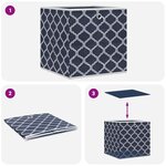 vidaXL Boîtes de rangement pliables 4Pièces bleu 32x32x32cm tissu intissé